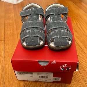 See Kai run gray canvas sandals